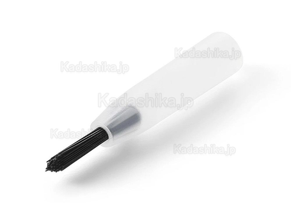 100個使い捨て歯科用アプリケーターチップブラシ + 2個交換可能な複合素材製ハンドル